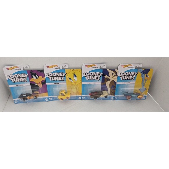 Hot Wheels Looney Tunes Tweety, Road Runner,  Daffy Duck, Wile E Coyote Lot Of 4 - Picture 2 of 8